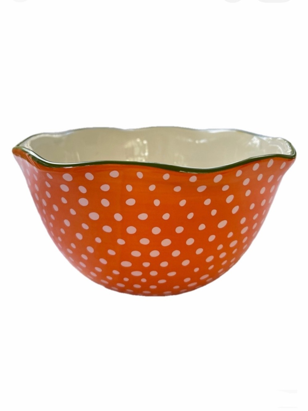 Pioneer Woman Orange Dots Medium Mixing Bowl Dinnerware Ceramic EUC